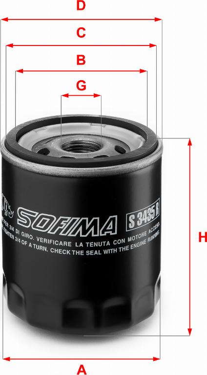 Sofima S 3435 R - Eļļas filtrs www.autospares.lv