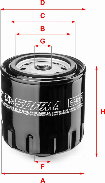 Sofima S 3425 R - Eļļas filtrs www.autospares.lv