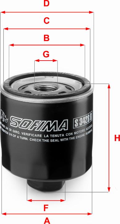 Sofima S 3428 R - Oil Filter www.autospares.lv