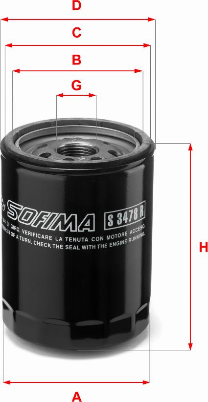 Sofima S 3478 R - Oil Filter www.autospares.lv