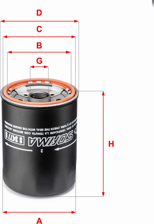 Sofima S 3477 R - Масляный фильтр www.autospares.lv