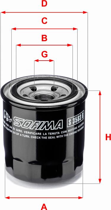 Sofima S 3583 R - Eļļas filtrs www.autospares.lv