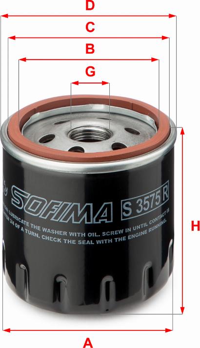 Sofima S 3575 R - Eļļas filtrs www.autospares.lv