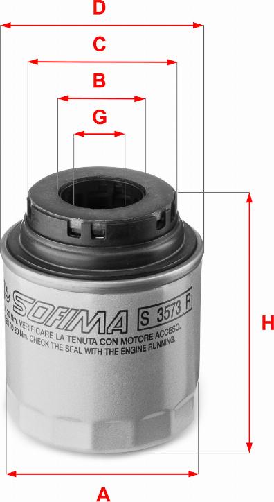 Sofima S 3573 R - Oil Filter www.autospares.lv