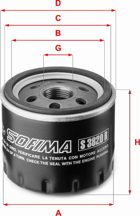 Sofima S 3820 R - Oil Filter www.autospares.lv