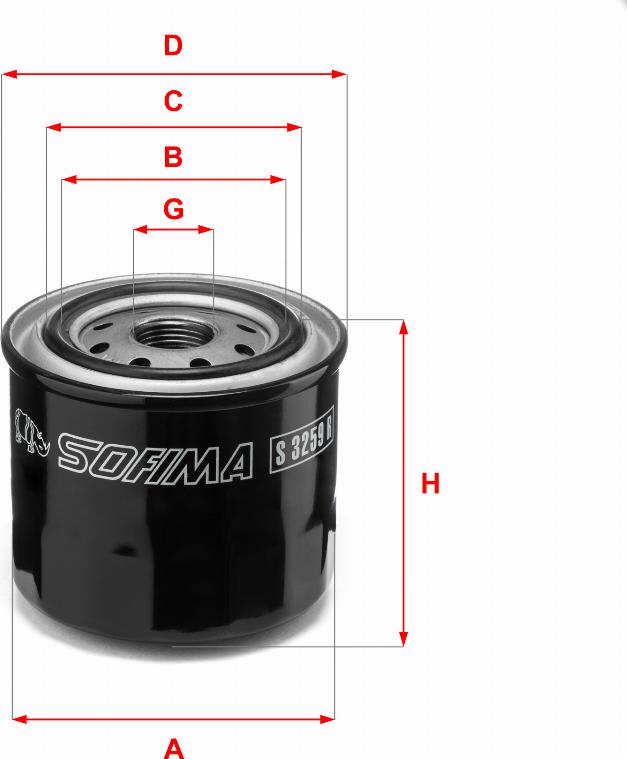 Sofima S 3259 R - Масляный фильтр www.autospares.lv