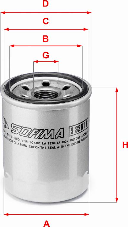 Sofima S 3261 R - Oil Filter www.autospares.lv