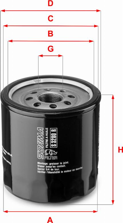 Sofima S 3280 R - Oil Filter www.autospares.lv