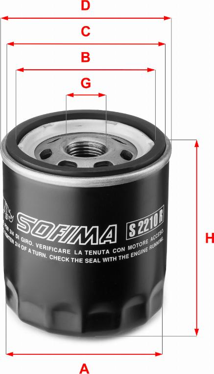 Sofima S 2210 R - Oil Filter www.autospares.lv