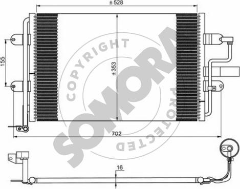 Somora 350960B - Kondensators, Gaisa kond. sistēma autospares.lv