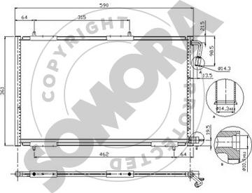 Somora 221360A - Kondensators, Gaisa kond. sistēma www.autospares.lv