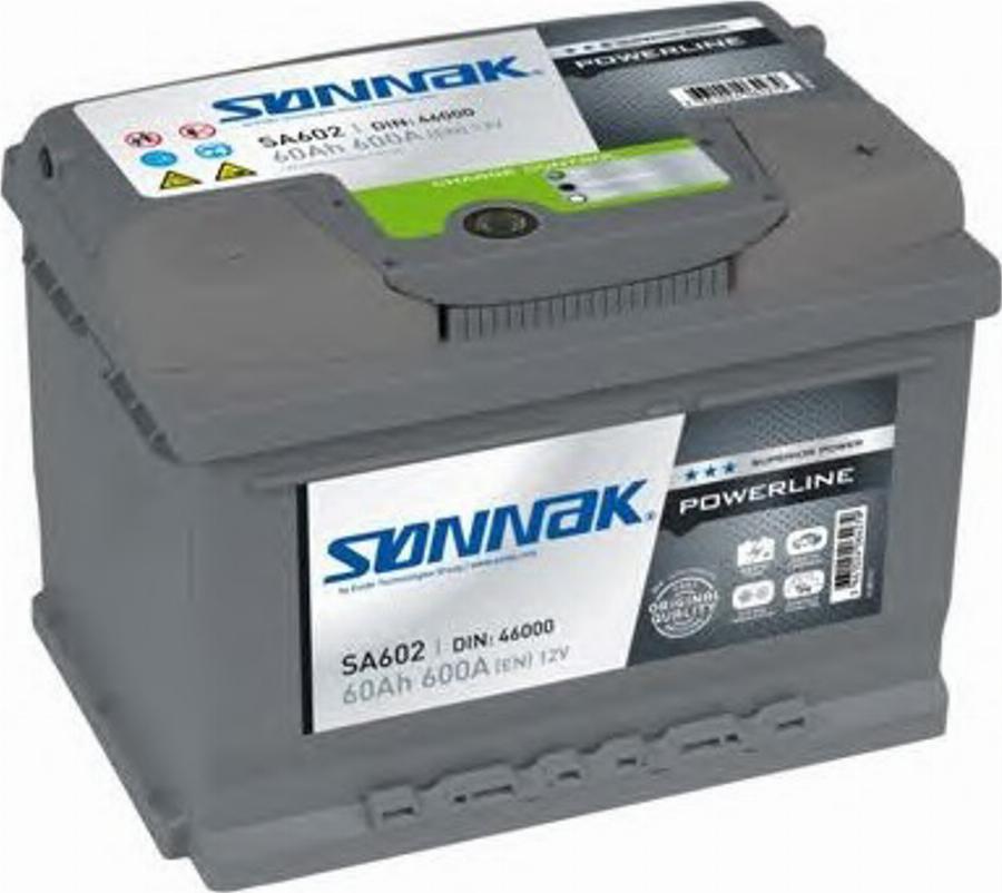 Sonnak SA602 - Starter Battery www.autospares.lv