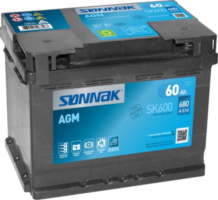 Sonnak SK600 - Starter Battery www.autospares.lv