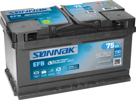 Sonnak SL752 - Starter Battery www.autospares.lv