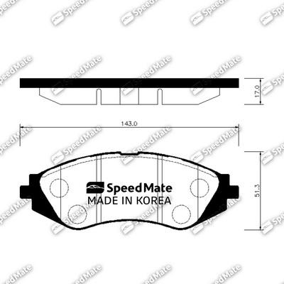 SpeedMate SM-BPG009 - Тормозные колодки, дисковые, комплект www.autospares.lv