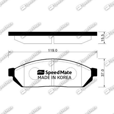 SpeedMate SM-BPG003 - Brake Pad Set, disc brake www.autospares.lv