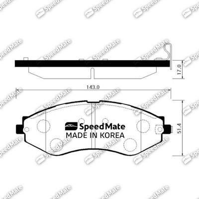 SpeedMate SM-BPG014 - Тормозные колодки, дисковые, комплект www.autospares.lv