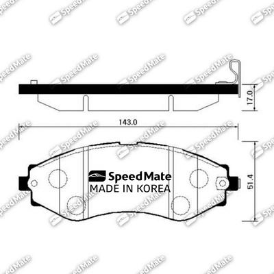 SpeedMate SM-BPG010 - Тормозные колодки, дисковые, комплект www.autospares.lv