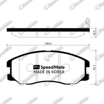 SpeedMate SM-BPG017 - Bremžu uzliku kompl., Disku bremzes www.autospares.lv