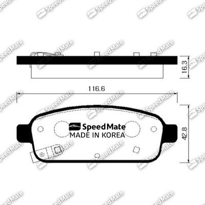 SpeedMate SM-BPG022 - Bremžu uzliku kompl., Disku bremzes www.autospares.lv