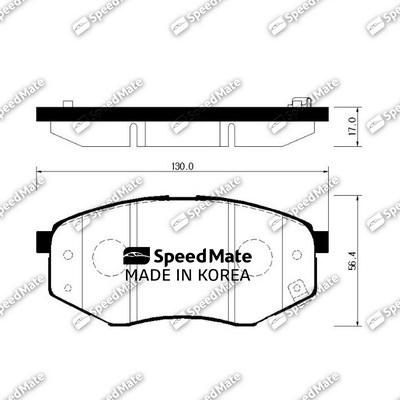 SpeedMate SM-BPH046 - Тормозные колодки, дисковые, комплект www.autospares.lv