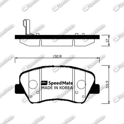 SpeedMate SM-BPH048 - Bremžu uzliku kompl., Disku bremzes www.autospares.lv