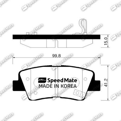 SpeedMate SM-BPH042 - Тормозные колодки, дисковые, комплект www.autospares.lv