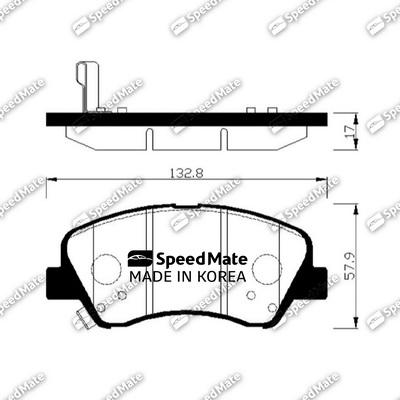 SpeedMate SM-BPH047 - Тормозные колодки, дисковые, комплект www.autospares.lv