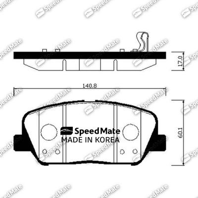 SpeedMate SM-BPH050 - Тормозные колодки, дисковые, комплект www.autospares.lv