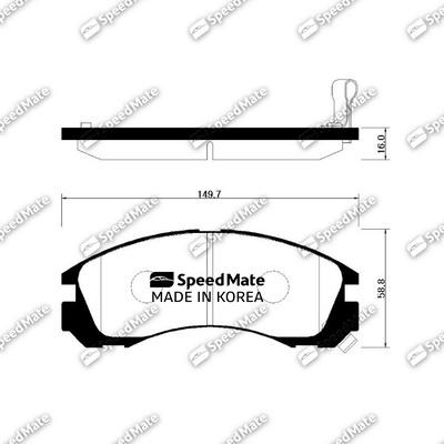 SpeedMate SM-BPH009 - Brake Pad Set, disc brake www.autospares.lv