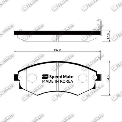 SpeedMate SM-BPH004 - Brake Pad Set, disc brake www.autospares.lv