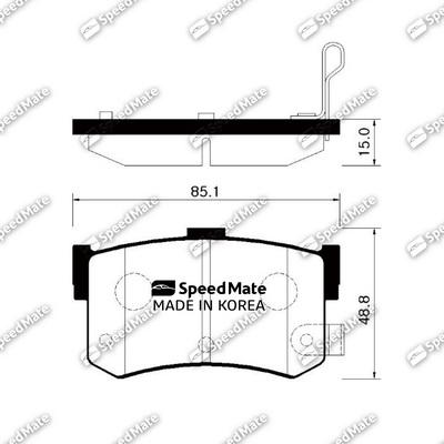 SpeedMate SM-BPH012 - Brake Pad Set, disc brake www.autospares.lv