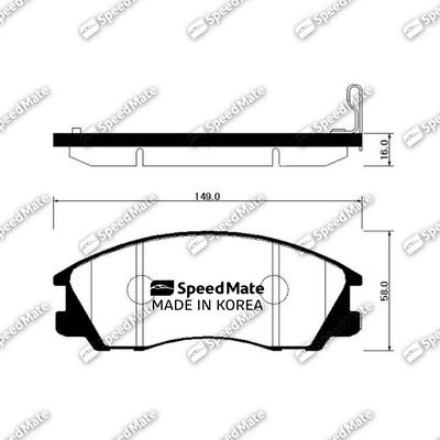 SpeedMate SM-BPH017 - Bremžu uzliku kompl., Disku bremzes www.autospares.lv