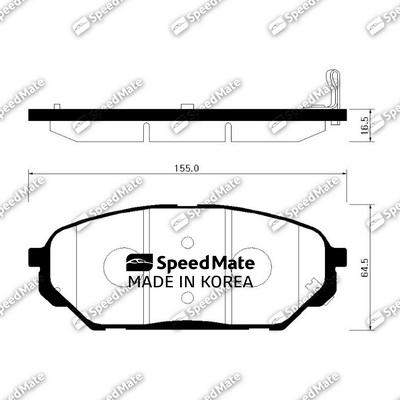 SpeedMate SM-BPH039 - Bremžu uzliku kompl., Disku bremzes www.autospares.lv