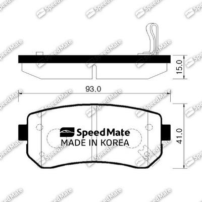 SpeedMate SM-BPH034 - Тормозные колодки, дисковые, комплект www.autospares.lv