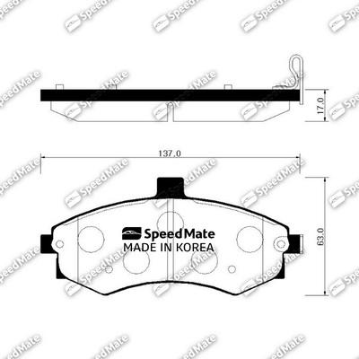 SpeedMate SM-BPH025 - Brake Pad Set, disc brake www.autospares.lv