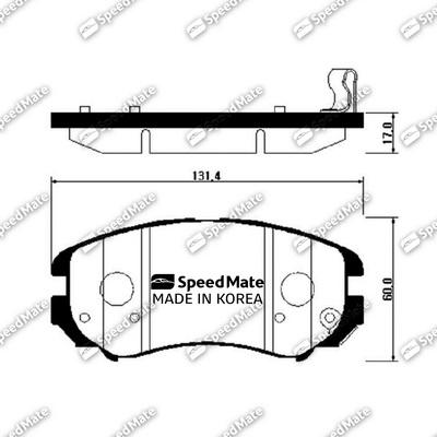 SpeedMate SM-BPH026 - Brake Pad Set, disc brake www.autospares.lv