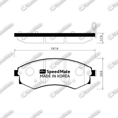 SpeedMate SM-BPH020 - Тормозные колодки, дисковые, комплект www.autospares.lv