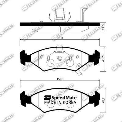 SpeedMate SM-BPK007 - Тормозные колодки, дисковые, комплект www.autospares.lv