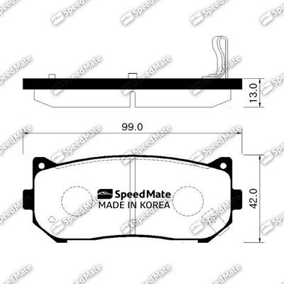 SpeedMate SM-BPK013 - Brake Pad Set, disc brake www.autospares.lv