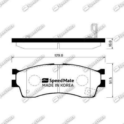 SpeedMate SM-BPK017 - Тормозные колодки, дисковые, комплект www.autospares.lv