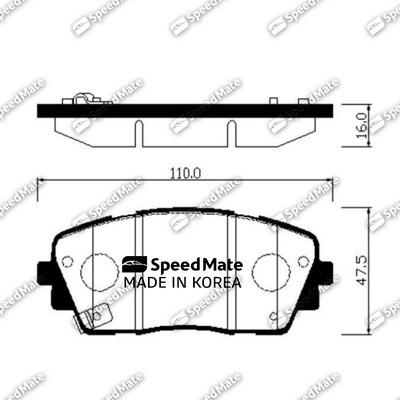 SpeedMate SM-BPK039 - Тормозные колодки, дисковые, комплект www.autospares.lv