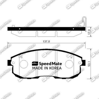 SpeedMate SM-BPS006 - Тормозные колодки, дисковые, комплект www.autospares.lv