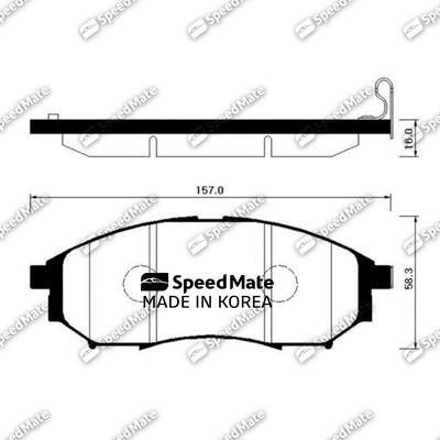 SpeedMate SM-BPS008 - Bremžu uzliku kompl., Disku bremzes www.autospares.lv