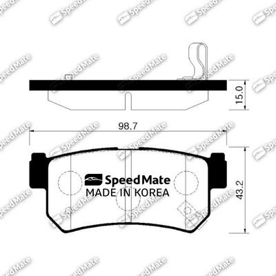 SpeedMate SM-BPY008 - Тормозные колодки, дисковые, комплект www.autospares.lv