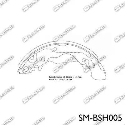 SpeedMate SM-BSH005 - Brake Shoe Set www.autospares.lv