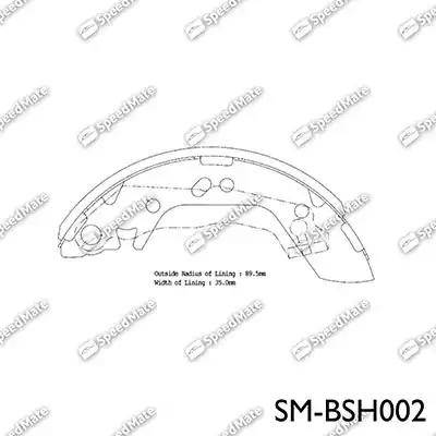 SpeedMate SM-BSH002 - Brake Shoe Set www.autospares.lv