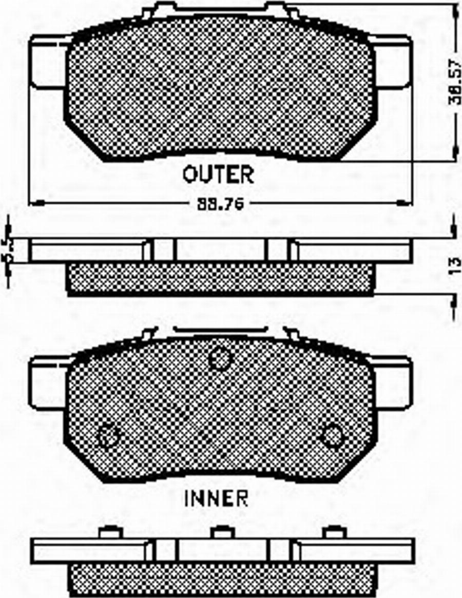 Spidan 31838 - Bremžu uzliku kompl., Disku bremzes www.autospares.lv