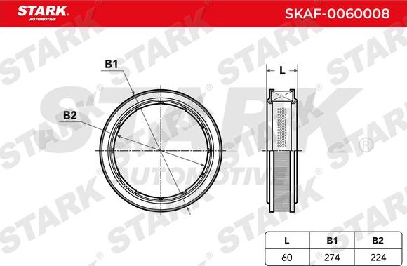 Stark SKAF-0060008 - Gaisa filtrs www.autospares.lv