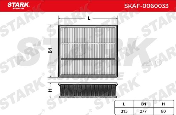 Stark SKAF-0060033 - Gaisa filtrs www.autospares.lv